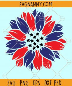 Patriotic sunflower SVG, American flag sunflower svg, 4th of July Svg, American Flag Svg, American flag sunflower svg free, 4th of July sunflower svg, memorial sunflower svg, sunflower flag svg file