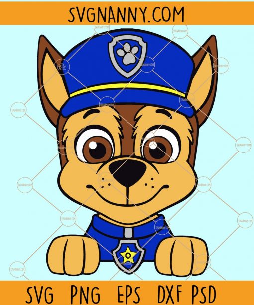 Paw Patrol Svg, Chase SVG, Kids cartoon Svg, Paw Patrol Cartoon Svg, kids shirt svg, Paw Patrol Characters svg, Chase Paw Patrol svg file