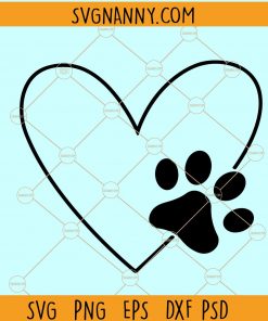 Love with Pawprint svg, Paw print love svg, Love with a Paw Print svg, Dog, Dog Shirt svg, Dog Lover svg file