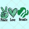 Peace love Scouts SVG, Scout mom svg, Scout Life svg, girl scout logo svg, scout svg, camping svg, Scouts shirt SVG, scout Trefoil Logo svg File