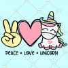Peace love unicorn svg, unicorn Clip Art, cute unicorn svg, unicorn birthday svg, unicorn svg Cricut, Peace love unicorn  Files