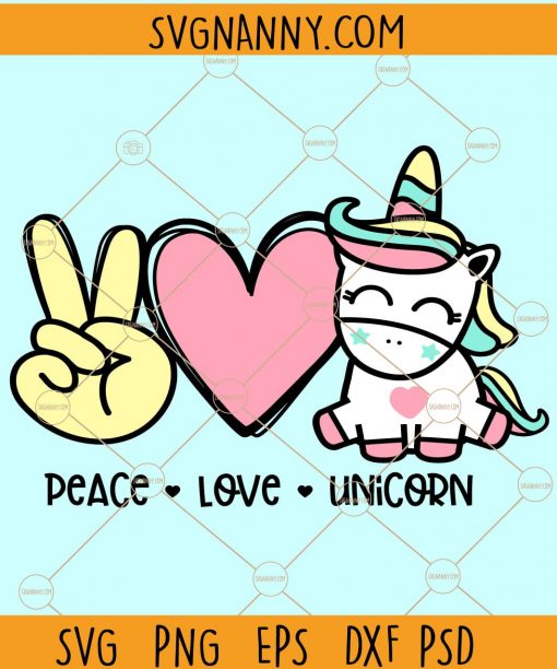 Peace love unicorn svg, unicorn Clip Art, cute unicorn svg, unicorn birthday svg, unicorn svg Cricut, Peace love unicorn  Files