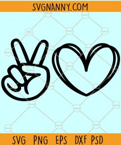 Peace and Love SVG, Peace hand svg, heart love svg, Hand Drawn Heart Svg, love svg, Happy Face svg, Peace Sign svg, Peace Symbol svg, Smiley Face svg, Hippie SVG Files