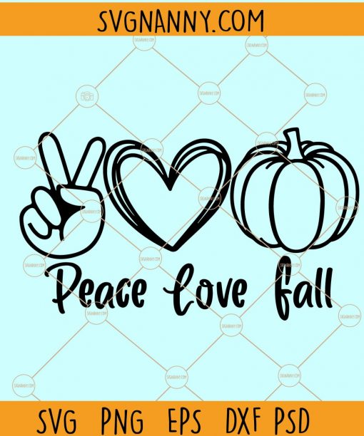 Peace love fall svg, pumpkin svg, fall shirt svg, fall svg, fall pumpkin svg, Halloween svg, cheetah print pumpkin svg, Peace love fall, pumpkin cut files, fall quote svg file