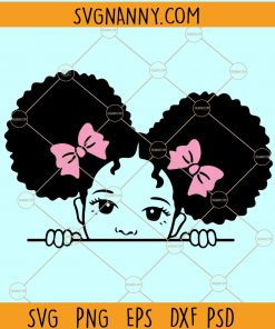 Peekaboo girl with afro puff hair SVG, Peekaboo Girl Svg, Puff Hair svg, Afro Girl Svg, Black Girl Svg, Afro baby Girl Svg, Afro American svg  file