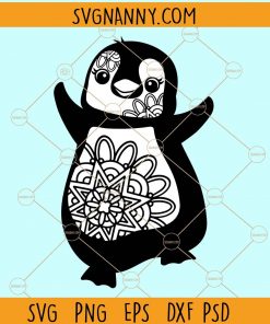 Penguin mandala Svg, Penguin svg, Zentangle SVG, Mandala svg, Penguin Zentangle SVG, Mandala Penguin Svg files