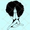 Afro woman Praying SVG, Black Woman Praying SVG, Afro Praying SVG, Afro Svg, Afro Woman Svg, Prayer Svg, Black History Month Svg, praying hands svg free, black woman praying SVG files  