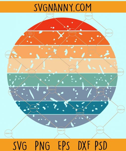 Retro circle SVG, retro sun SVG, distressed sun SVG, Vintage Retro circle SVG, vintage circle SVG, Circle SVG File, Colorful circle svg, Retro svg, Striped circle svg, Ombre circle SVG files