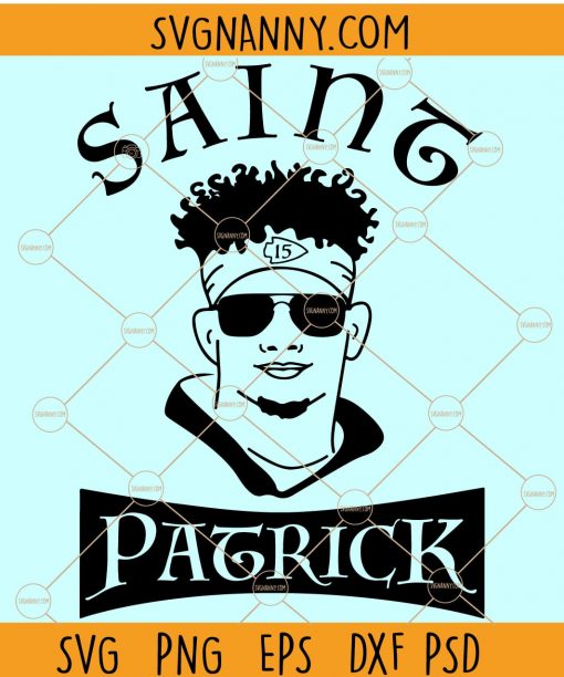 Saint Patrick with Aviators SVG, St Patrick Mahomes SVG, KC Chiefs SVG, Chiefs Tee SVG, St Patrick Day Shirt SVG, Kansas City svg, Patrick Mahomes cut file, St Patrick Mahomes Kansas City Chiefs SVG