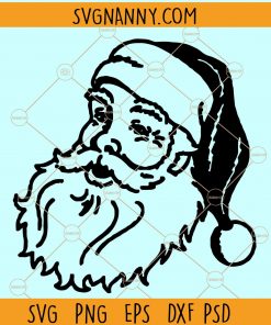 Santa Claus Christmas SVG, Vintage Santa SVG, Santa Head SVG, Vintage Christmas SVG, Santa Face SVG, Christmas svg file, Santa Claus svg free, Christmas Cricut Files