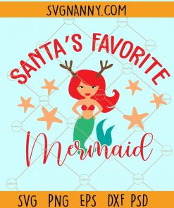 santas  favorite mermaid svg, Tropical Christmas, Christmas at the Beach SVG, Beach Svg, Beachy Christmas Svg, Beach House Svg  Files