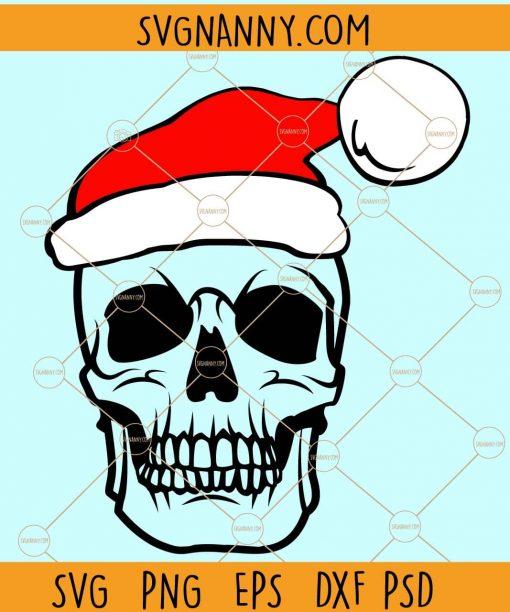 Skull with Santa Hat SVG, Skull Santa hat SVG file, skull SVG, Christmas skull svg, mom life Christmas SVG, Christmas svg file, Mom Skull Christmas svg Files