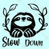 Slow down sloth SVG, Slow down sloth, Slow down svg, Lazy Sloth svg, Sloth svg, Cute Sloth svg, slow down sign svg, Sloth SVG free, slow down car decal, Slow down sloth SVG free