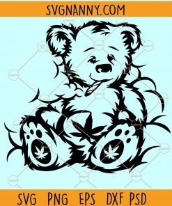 Smoking Bear svg, Teddy Bear Smoking svg, Smoking Weed Svg, Smoking Cannabis Svg, Cannabis Clipart, Weed Clipart, Cannabis png, Cannabis Cut file