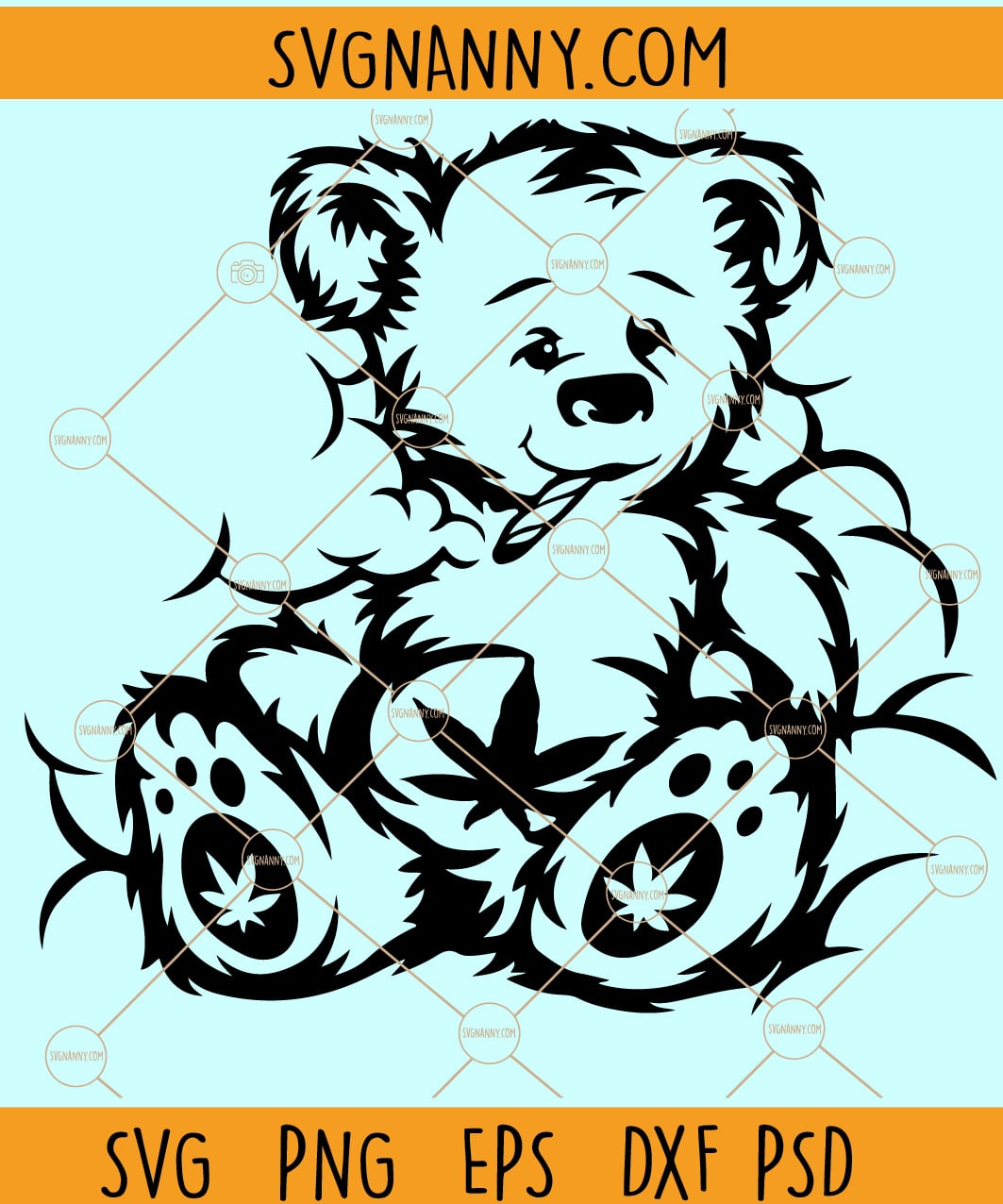 PEEKING TEDDY BEAR SVG cut file at