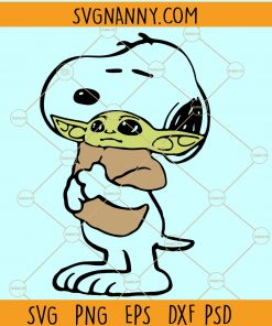 Snoopy Hug Baby Yoda SVG, Snoopy and baby yoda SVG, Cute Snoopy Dog SVG, Baby Yoda SVG, Baby Alien SVG, snoopy SVG free, Baby yoda SVG, snoopy hug baby yoda