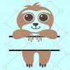 Split sloth SVG, Sloth name frame SVG, Sloth monogram SVG, Sloth name SVG, Sloth SVG, Sloth Svg, Lazy Sloth Svg, Boy Sloth SVG