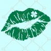 St Patrick day svg, Distressed Kiss svg, Clover Leaf SVG, Grunge lips SVG, Distressed lips with clover Svg, Irish svg, Lips Irish Shamrock svg, Kiss Me I’m Irish svg Lucky Clover svg  file