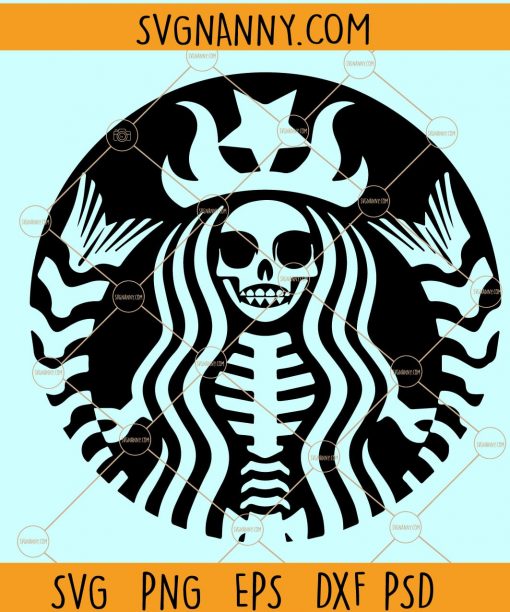 Starbucks Skeleton SVG, Halloween SVG, Skeleton SVG, Starbucks SVG, skeletal Starbucks SVG, Custom Starbucks SVG, dead mermaid SVG, dead mermaid Starbucks SVG, Starbucks Basic Witch SVG file