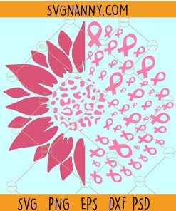 Sunflower Breast Cancer SVG, Breast Cancer svg, Cancer Awareness Svg, Pink Ribbon Svg, Breast Cancer png, Breast Cancer with Sunflower svg files