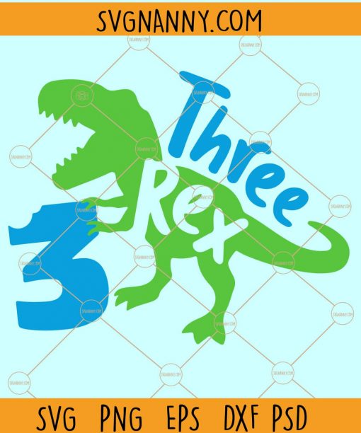 Three Rex Svg, T rex third Birthday, Birthday SVG file, Dinosaur Birthday Svg, Third Birthday SVG, 3rd Dinosaur birthday SVG, Dino birthday SVG file