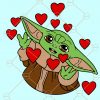 Valentine Baby Yoda Svg, Yoda Valentine SVG, Valentine day shirt, Yoda love SVG, Baby Yoda svg