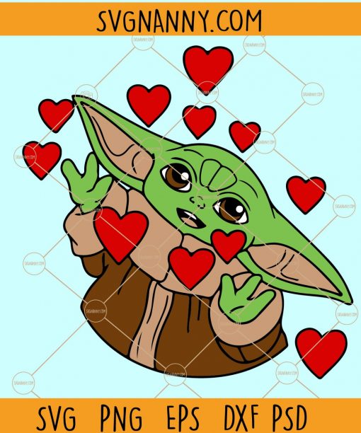 Valentine Baby Yoda Svg, Yoda Valentine SVG, Valentine day shirt, Yoda love SVG, Baby Yoda svg