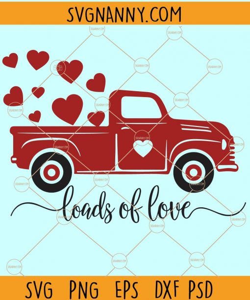 Valentines Red Truck SVG, Valentine truck SVG, Happy valentine Svg, Vintage valentine truck SVG, Vintage Truck svg, Car with hearts SVG, Love Heart SVG, Valentine Red Truck SVG, Valentine truck with heart shape SVG, Valentine SVG