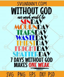 Without God svg, Without God Makes one weak SVG, Rooted in Christ SVG, God SVG, Christ SVG, Christian SVG for Cricut and Silhouette, Inspirational SVG Files