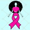 Cancer Survivor SVG, cancer awareness SVG, Pink Ribbon SVG, Cancer awareness black woman SVG, woman cancer SVG, breast cancer SVG, Queen clipart African American cancer survivor SVG file