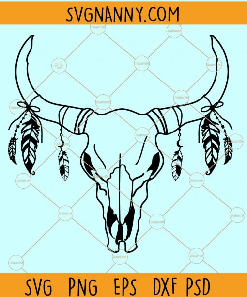 Cow skull with feathers svg, Cow skull with flowers svg, longhorn skull svg, aztec cow skull svg, floral cow skull svg, vector cow skull svg, tribal cow skull svg, cow head skull svg, Cow Skull Desert SVG File, Boho SVG files