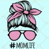 Messy Bun with sunglasses svg, Messy Bun svg, Messy bun momlife svg, messy bun skull svg, mom bun svg, Mom life skull svg, Hairstylist svg  Files