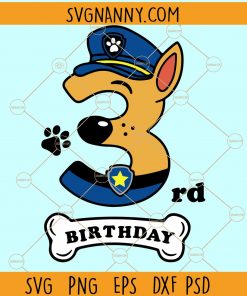 Paw patrol Birthday svg, 3rd Birthday Chase svg, Chase Birthday Svg, 3rd Birthday paw patrol svg, Chase three SVG, Chase three Birthday svg, paw patrol birthday svg, paw patrol birthday svg free, Tracker Svg, Rubble Svg file