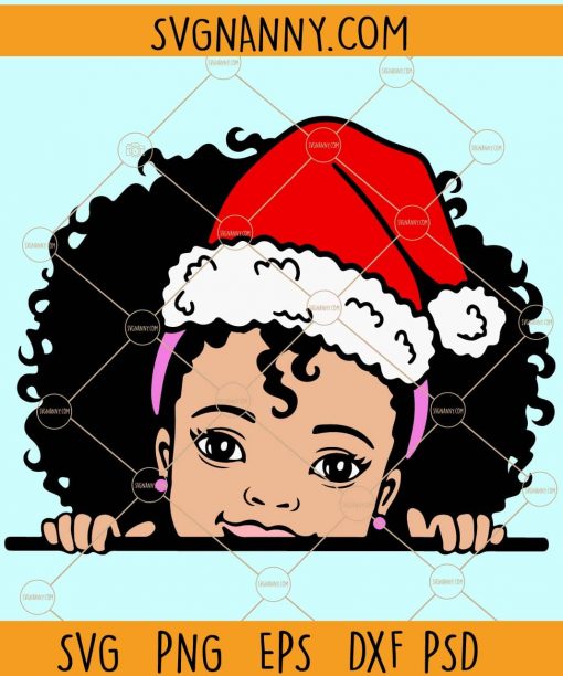 Peek a boo Christmas  afro girl SVG, Peekaboo Girl Svg, Christmas svg , Afro Girl Svg, Peek a boo afro Puff Hair svg, Black Girl Svg, peeking girl svg files
