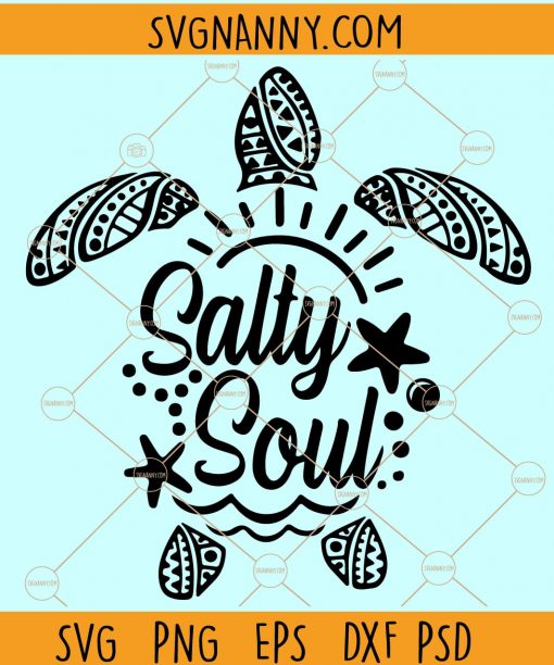 Salty Soul turtle Svg, Salty Soul Svg, sea turtle svg, beach life svg, salty Little Beach SVG, Vacation svg, Beach quote svg, salty lil beach Svg, turtle mandala svg file