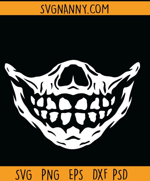 Skull face mask SVG, Skull Mask SVG, Skeleton mask SVG, Funny face mask Design, Funny face mask SVG, scary Teeth SVG, Skull Mask PNG, Skeleton Clipart Files