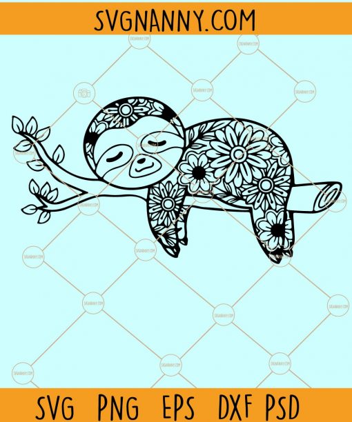 Sloth mandala SVG, sloth svg, sloth zentangle SVG, Mandala sloth SVG, lady sloth SVG, sloth decal, Sloth mandala, Zentangle SVG, Sloth Clipart, Sloth Files for Cricut