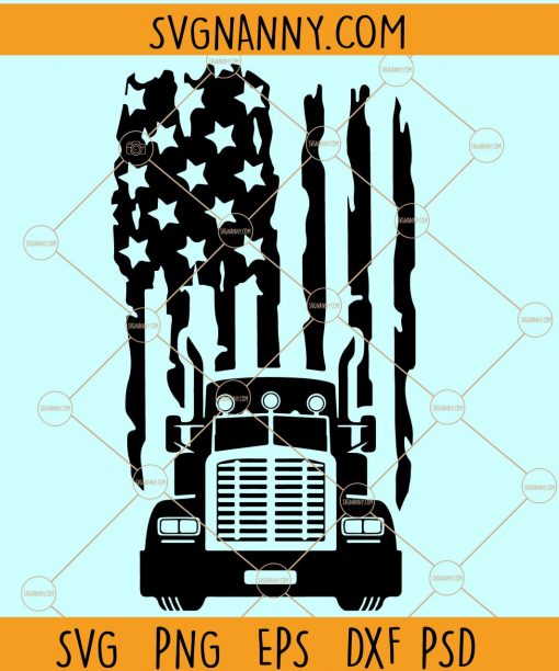  Distressed flag truck svg, USA Flag Truck SVG, America Flag Truck SVG, American Flag Trucker SVG,  Delivery flag SVG, Keep on Trucking SVG, Trucking SVG, America Semi Truck SVG file