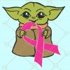 Baby Yoda Breast Cancer SVG, Baby Yoda Cancer awareness SVG, Cancer Survivor SVG, cancer awareness SVG, Pink Ribbon SVG, Cancer awareness black woman SVG, woman cancer SVG, breast cancer SVG file