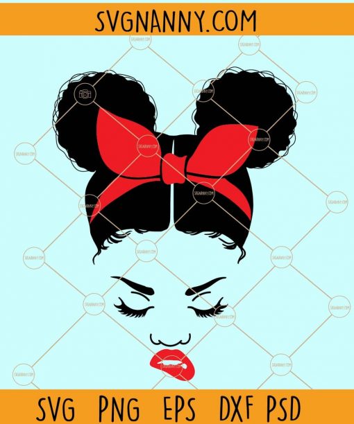 Afro red headband svg