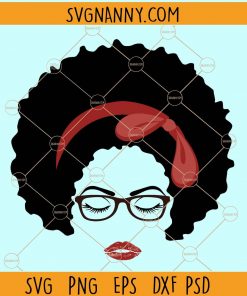 Afro woman face svg