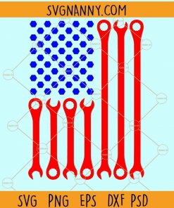 American wrench flag svg