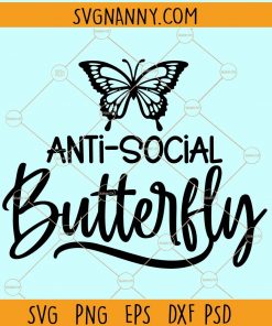 Anti social butterfly svg