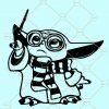 Baby Yoda with wand Svg