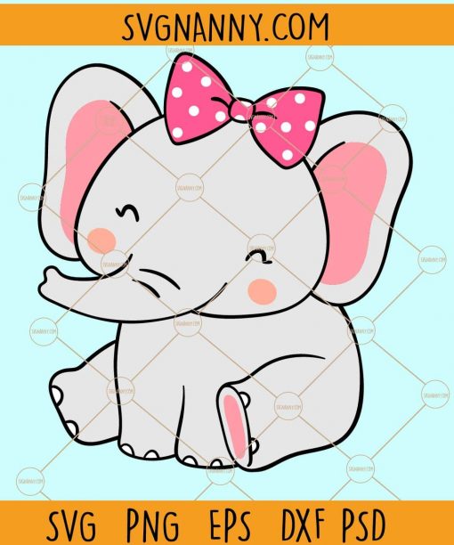 Baby elephant birthday svg