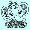 Baby elephant mandala svg