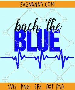 Back the blue heartbeat svg