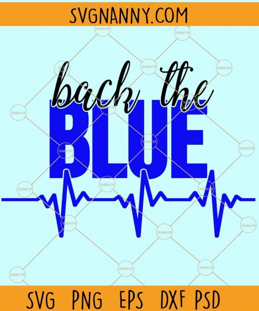 Back the blue heartbeat svg