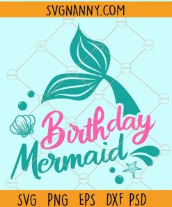 Birthday mermaid svg