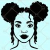 Black woman afro puffs svg